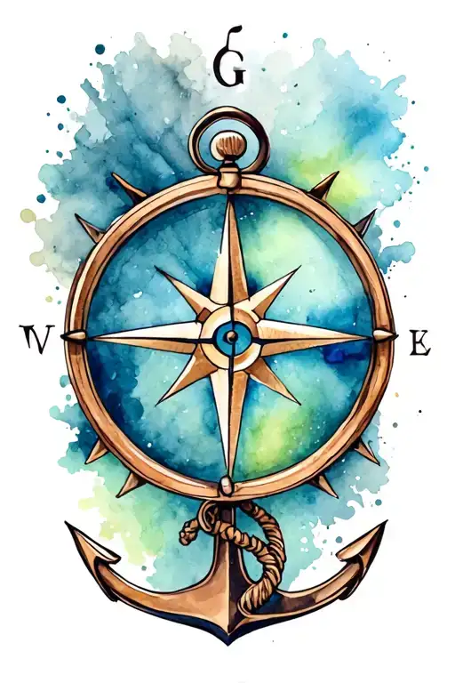 Mysterious Compass And Anchor
