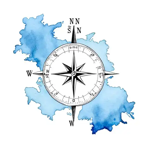 Map With Compass Surrounded