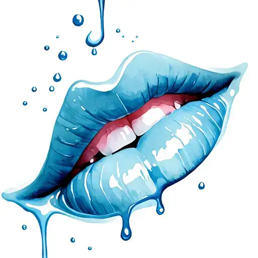 Lips Tongue Dripping Milk Spilling