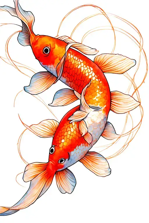 Koi Fish & 444 With Lines That Connect Fro Couple