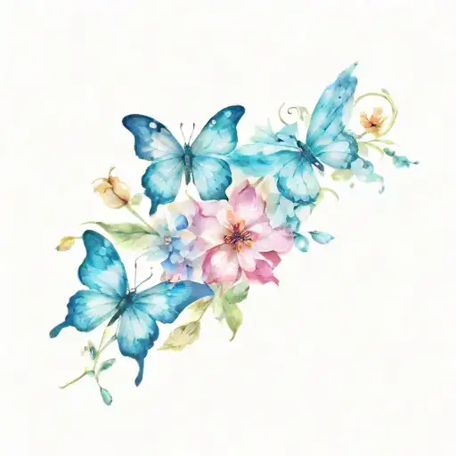 Flowers And Butterflies Surrounding