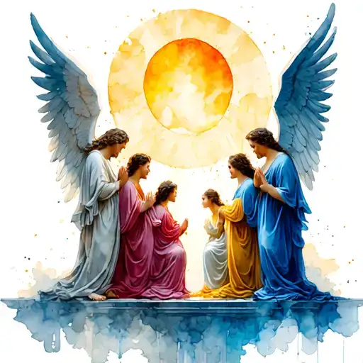 7 Spanish Angels At The Alter Of The Sun Praying For The Lovers In The Valley Of The Gun