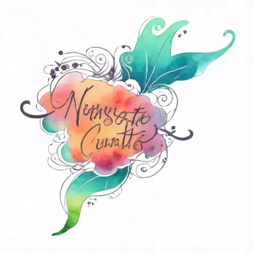 Lower Back Flowing Cursive Text That Says Namaste Cunts