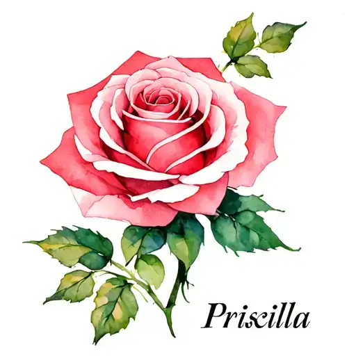 Rose Tattoo Name Priscilla