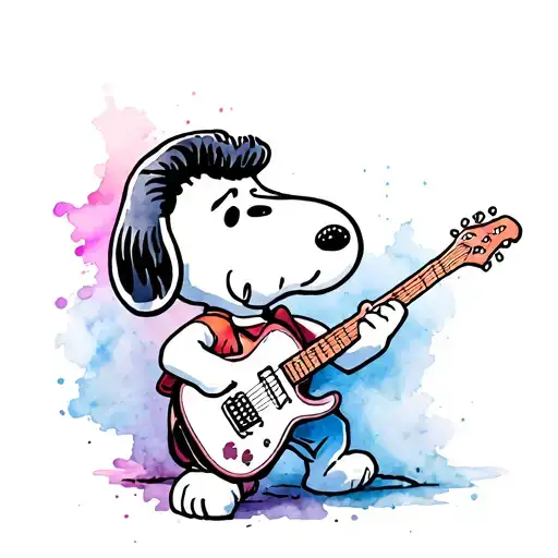 Elvis Snoopy With A Guitar Neck