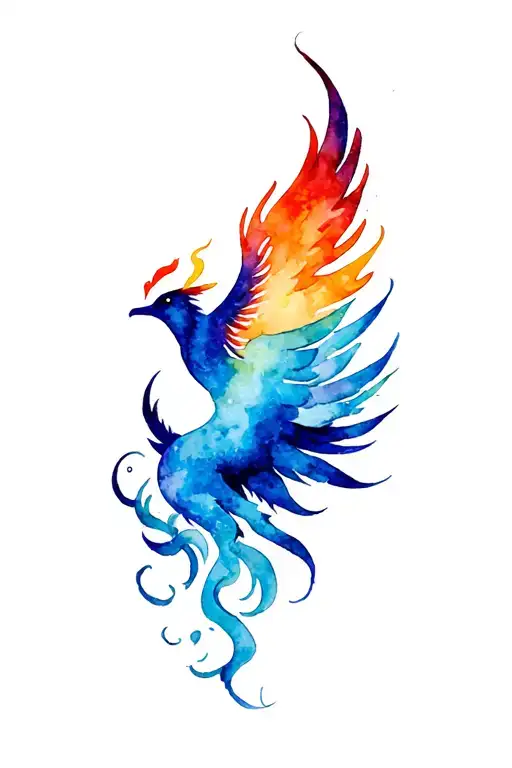 Phoenix Rising From Flames