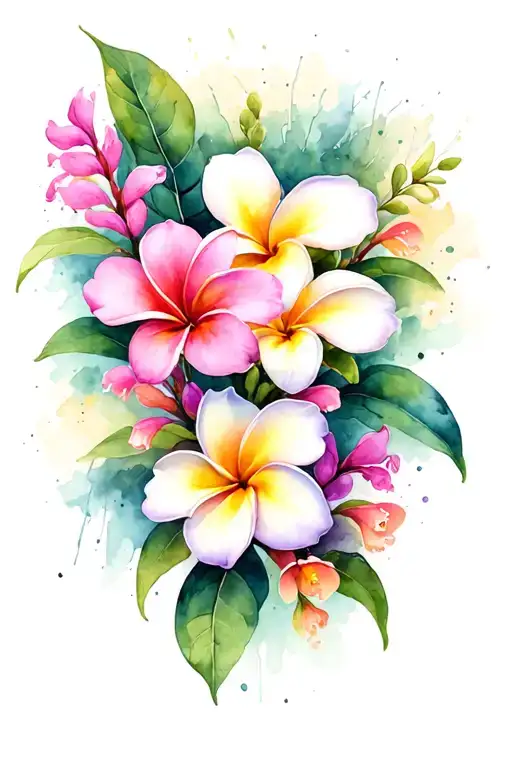 Frangipani And Snapdragon Flower