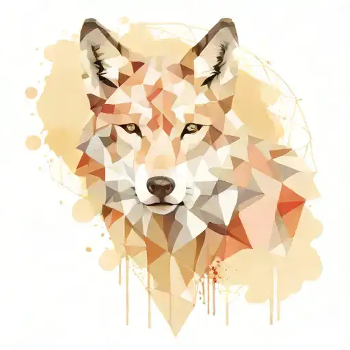 Wolf With Antlers Use Of Geometric