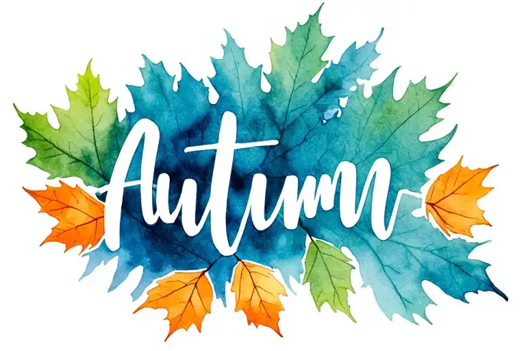 Autumn Name With Leaves Falling