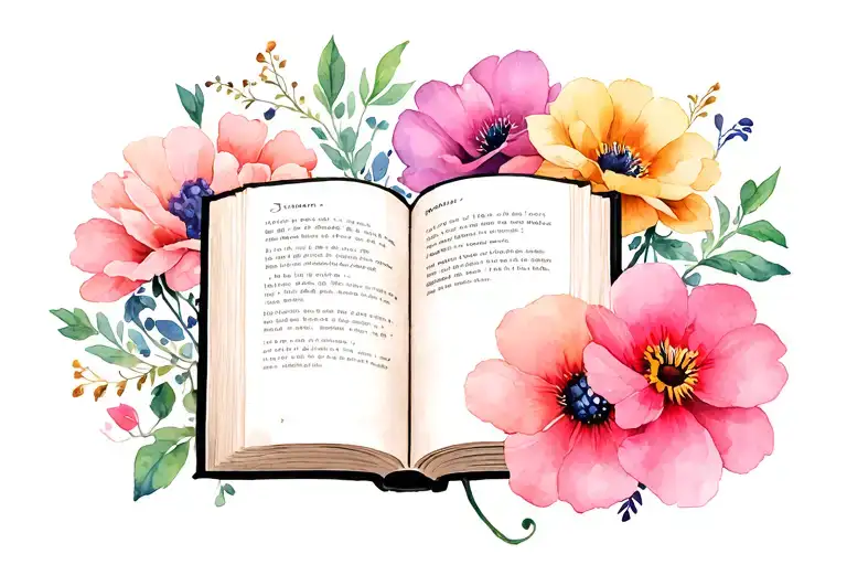 Book Surrounded By Bold Floral