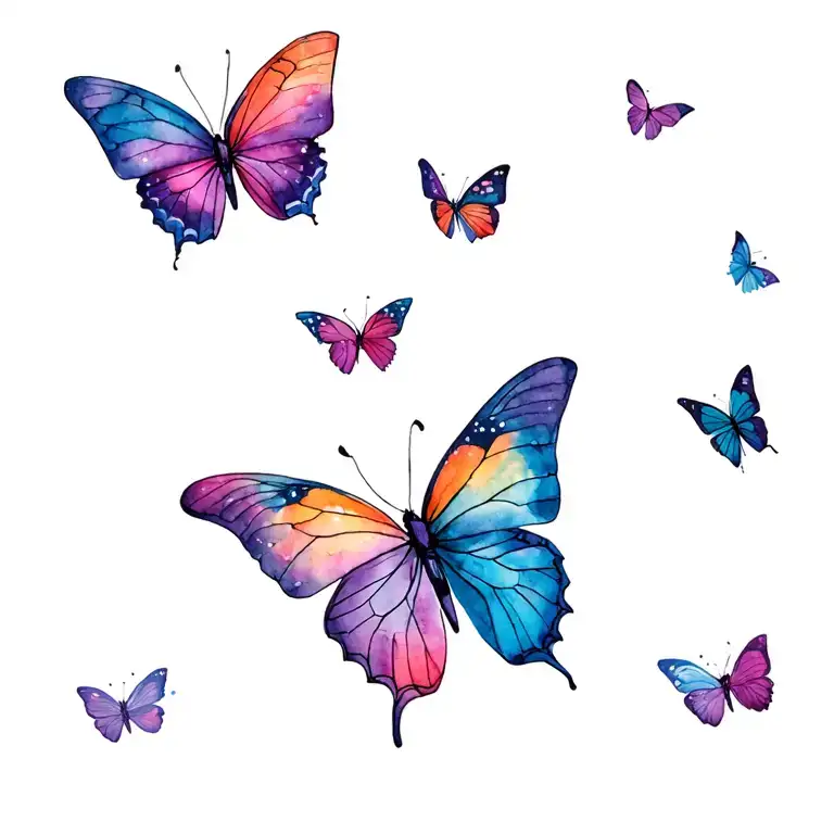 Butterflies And Sky Full