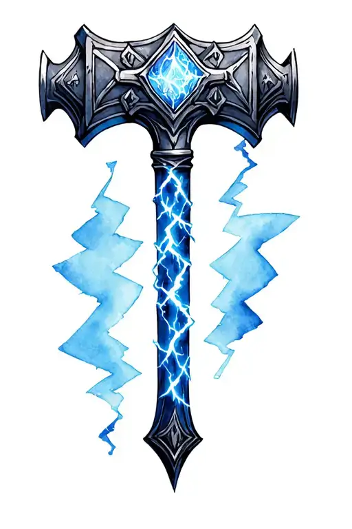 Thors Hammer With Lightning