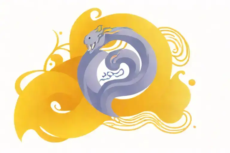 Trident With Waves Crashing And Snake Wrapped