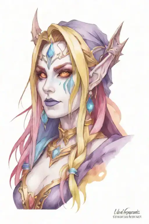 Warcraft Sylvanas Windrunner Colored Wow