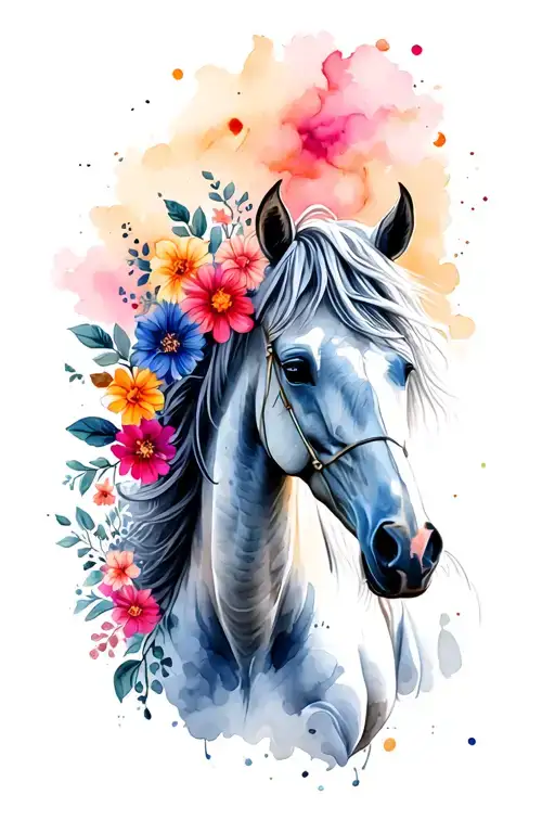 Horse With Flowers