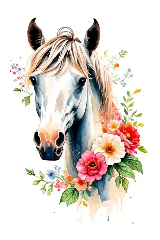 Horse With Flowers