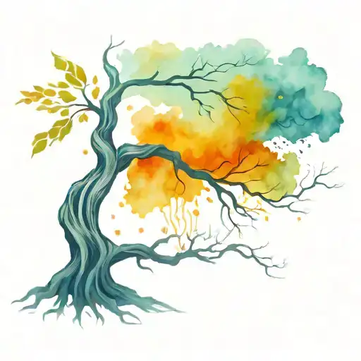 Tree With Roots Reaching Deep