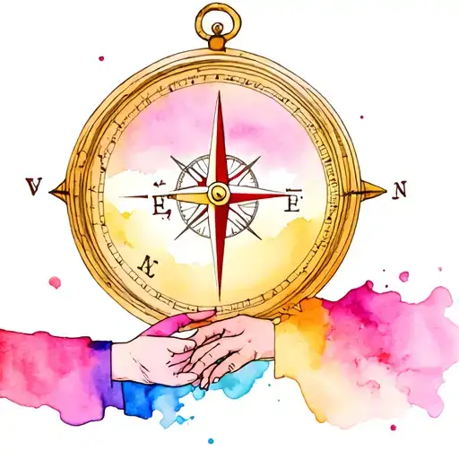 Compass With Daughter Holding Hands
