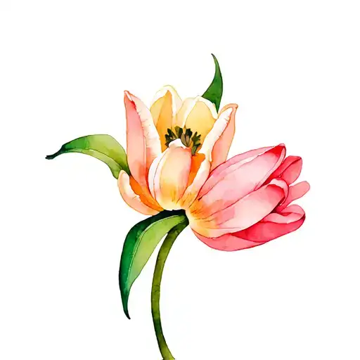 Sampaguita And Tulip Flower Intertwined