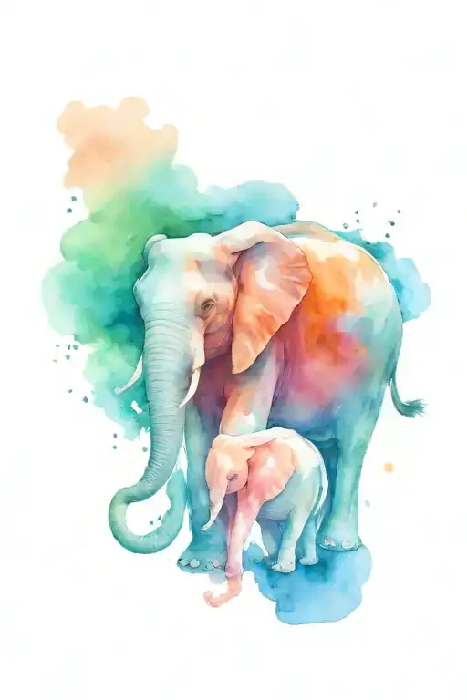 Mother Elephant Holding