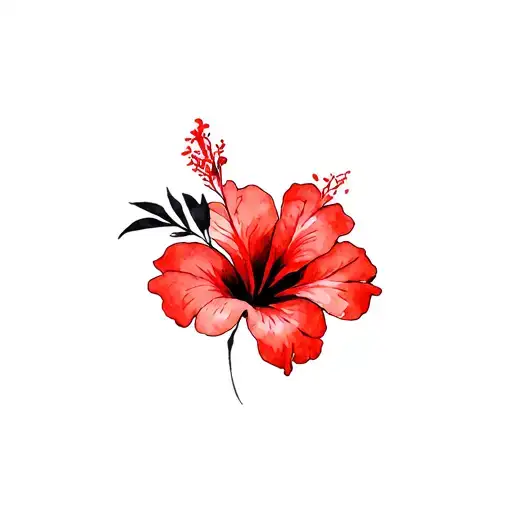 Red And Black Hibiscus