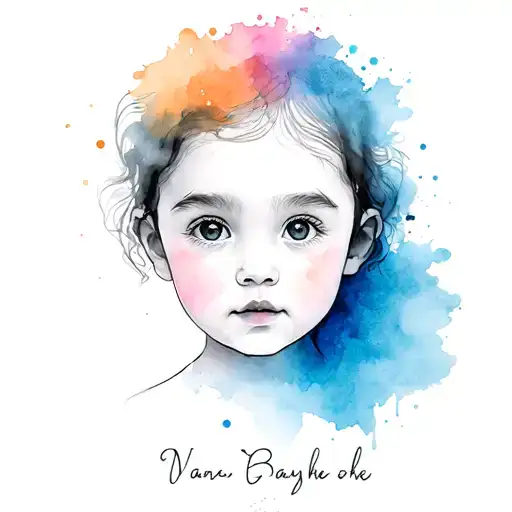 Baby Face And Her Name Tattoo Abstract