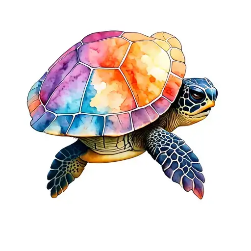 Crystal Turtle Swimming