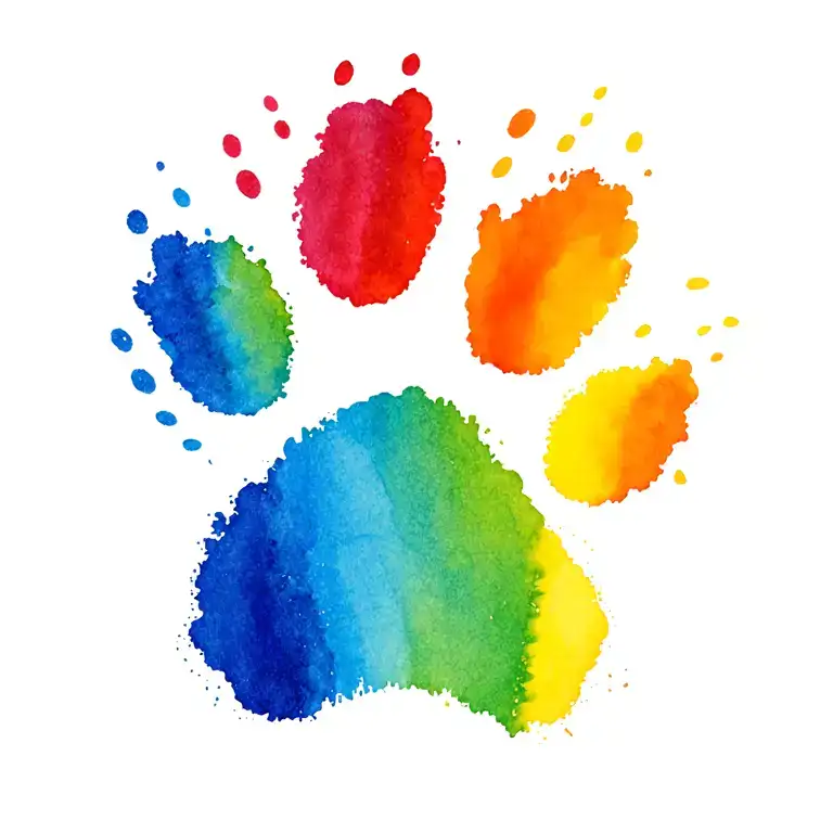 Rainbow And Paw Print