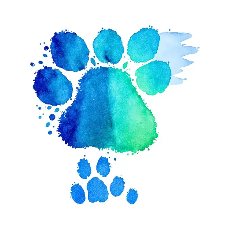 Watercolor Rainbow Ankle Band And Paw Print