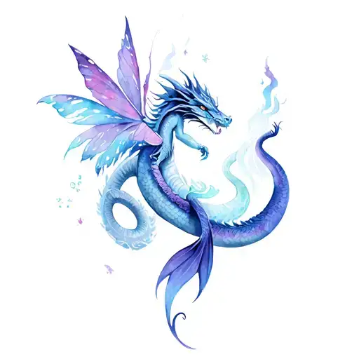 Dragon Thunder Snakes Mermaid And Fairy On The Side Of The Belly