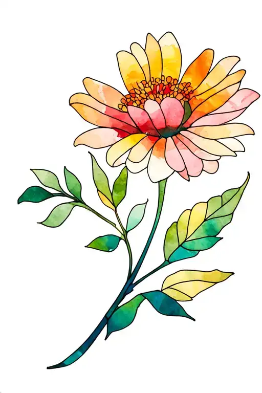 Lutus Flower In Stained Glass Window