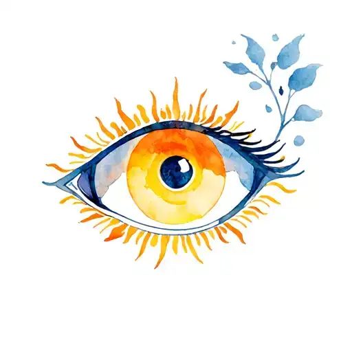 Sun And Eye Combined Together