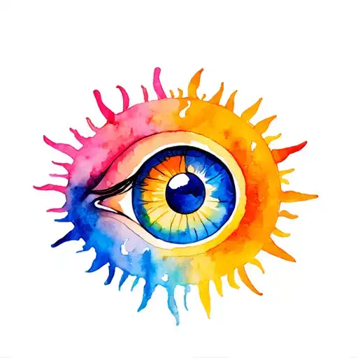 Sun In Eye Shape Inside