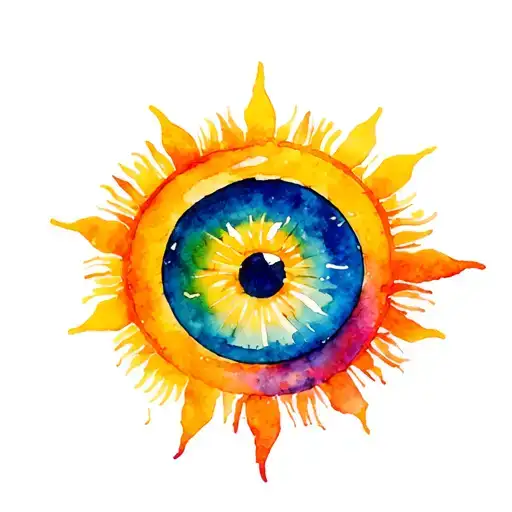 Sun And Eye Combined Together