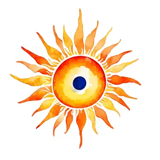 Sun And Eye Combined In Eye Shape