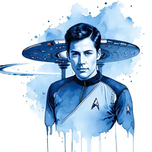 Watercolor Star Trek Enterprise