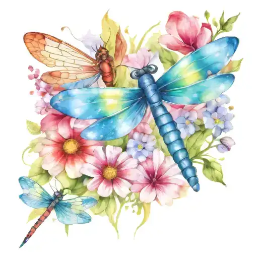 Dragonfly Morning Glory Daisy Bouquet