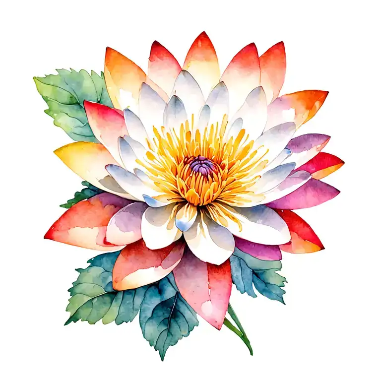 Abstract Chrysanthemum And Water Lily Flower
