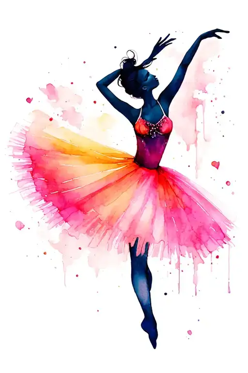 Ballerina Minimalist Tattoo Design