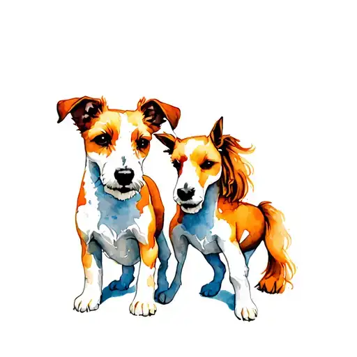 Fox Terrier And Centaur