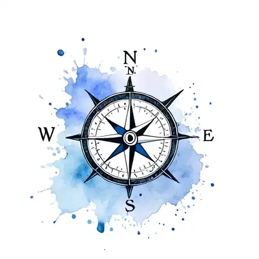 Compass With Paint Splatters