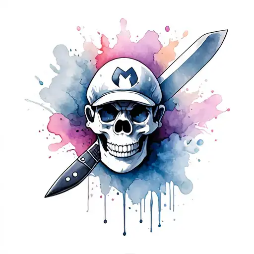 Mario Torres Skull And Knife Surrounded