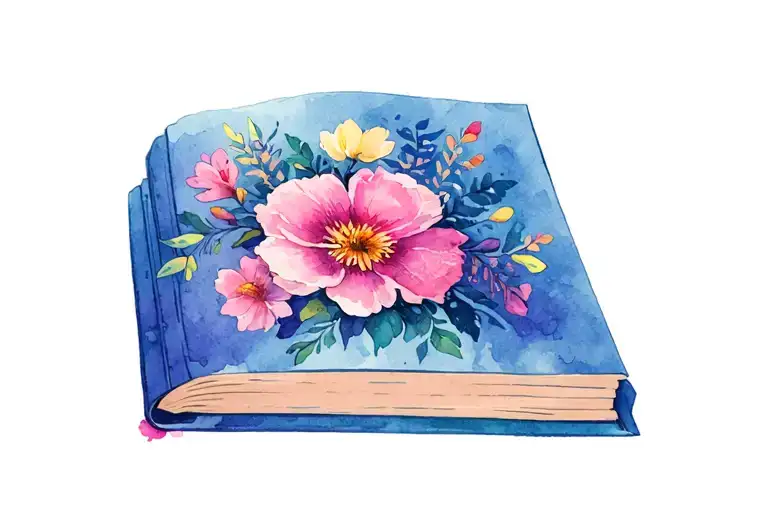 Book Surrounded By Bold Floral