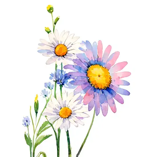 Daisy And Aster Simple Flower Bouquet