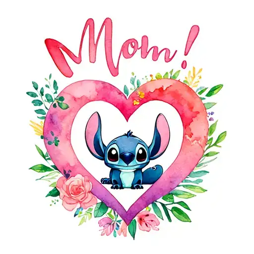 Stich With A Heart And Letters Mom Inside