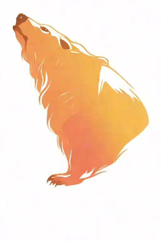 Blue Polar Bear With Peace Signs All Over Its Body