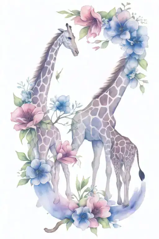 Girraffe And Flowers Jackaranda