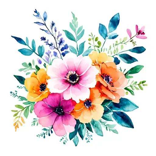 Watercolor Flower Bouquet