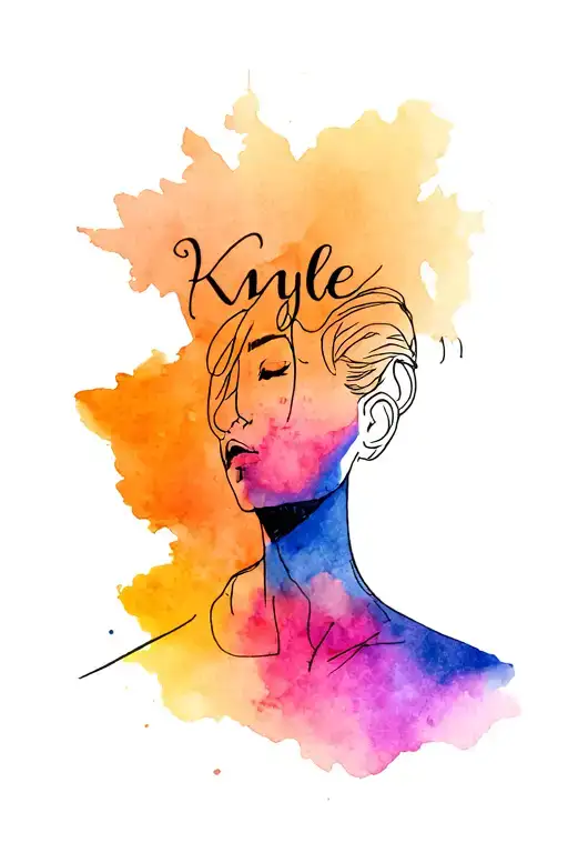 Face Fineline With Name Kyle