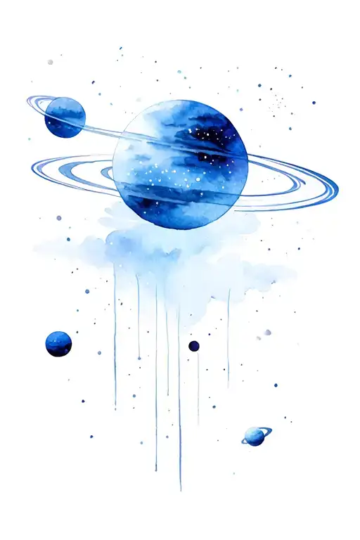 Sky And Galaxy With Planets Orbiting